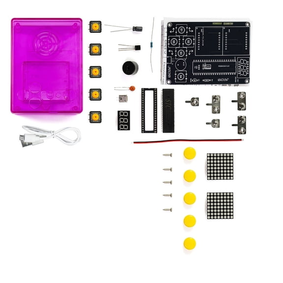 Tizuqe DIY Upgraded Pixel Game Console Electronic Kit LED Dot Digital Tube Display Soldering Practice Kit Adjustable