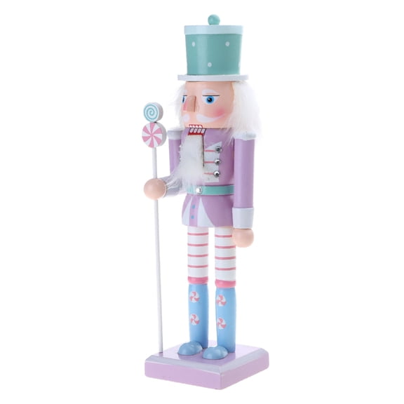 Tizuqe Decorative Christmas Candy Nutcrackers Soldier Ornament 25cm Wood Model Supplies for Home Bar Bookshelf Party Decoration