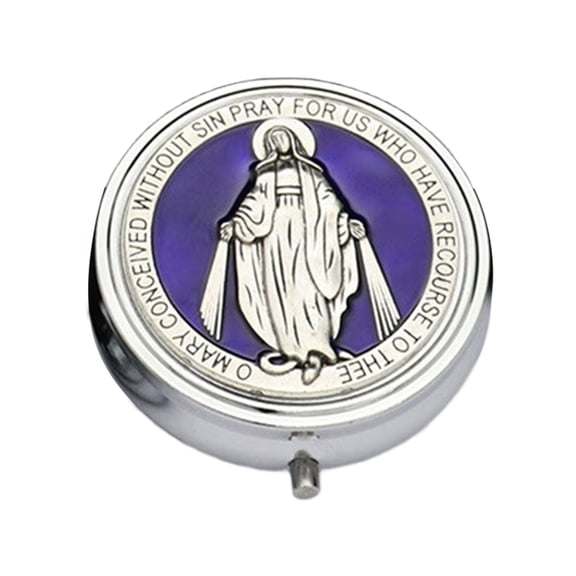 Tizuqe Decorative Metal Storage Case Featurings Integrated Makeup Mirror For Religious Artifacts And Cosmetic Essential