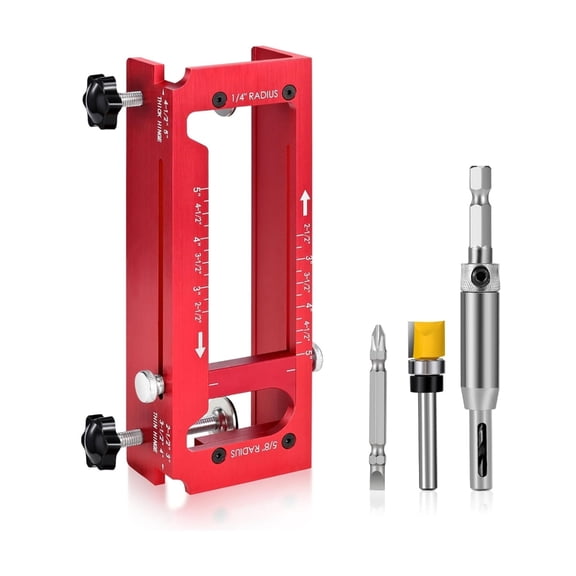 Tizuqe Door Hinge Jigs, Mortiser, Router Jigs, Template, Installation Kit, for 2.5''-5'' Length & 1/4''-5/8'' Thickness