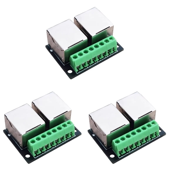 Tizuqe Double Female RJ45 Ethernet Board 8 Pin Shielded Adapter 3.5mm Pitching