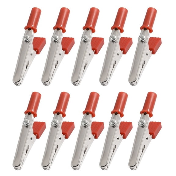 Tizuqe 10Pcs 55mm Metal Alligator Clips Plastic Cable Test Probe Electrical Test Clamps