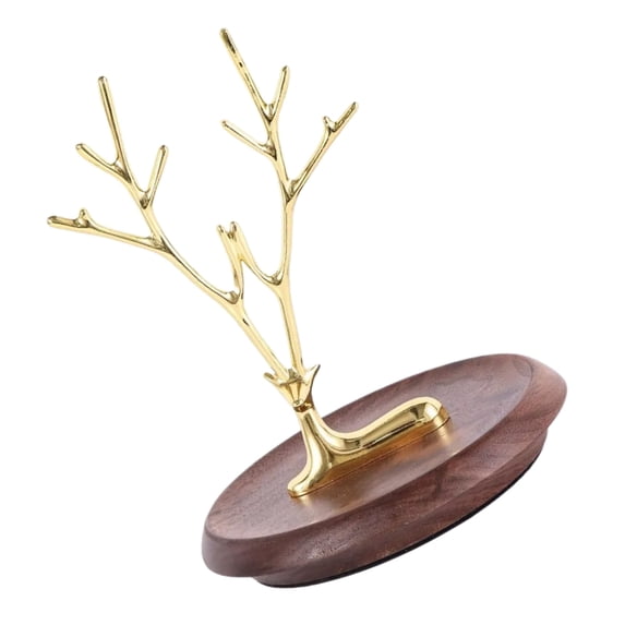 Tizuqe Elegant Deer Desktop Jewelry Organizer Decorative Multi Layer Storage Rack for Necklaces Earrings Bracelets and Rings