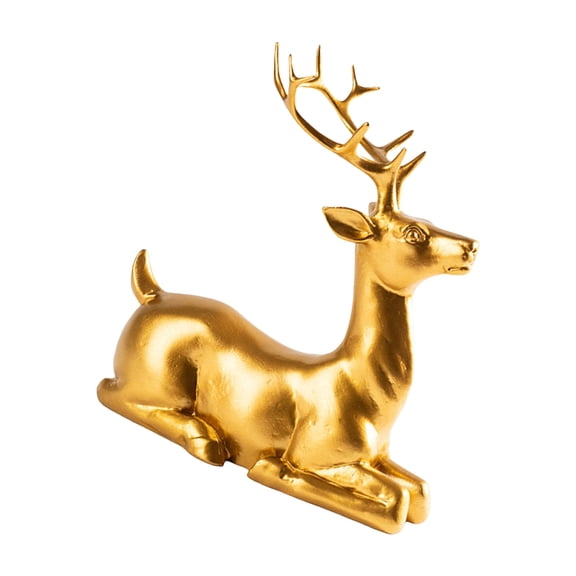Tizuqe Elegant Golden Deer Figurine Decoration for Home Office Tabletop Shelf Ornament