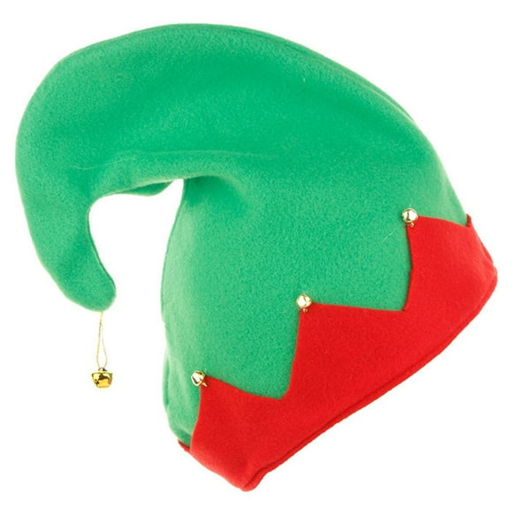 Tizuqe Elf Hats Plush Made for Boys Girls Caps for Festive Christmas Eve Santa Hats with Metal Made Bell Ornament at the Top