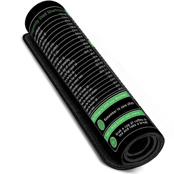 Tizuqe Excels and Word Cheats Sheet Keyboards Mouse Pad for Office Efficiency and Gaming