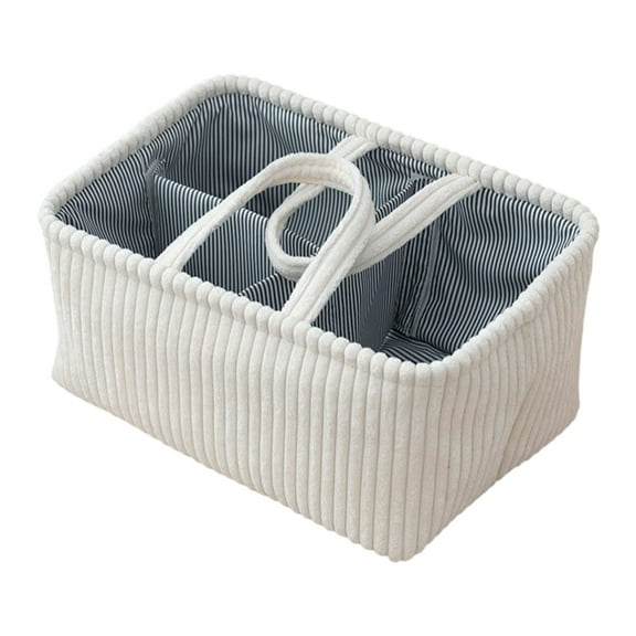 Tizuqe Fabric Storage Basket with Handle Multi-Compartment Organizer for Baby Clothes