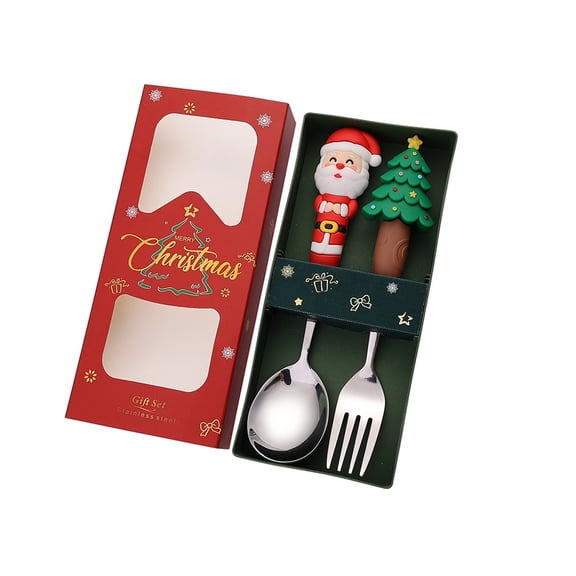 Tizuqe Fashion Spoon Fork Set Eating Utensils Perfect for Christmas Table Setting