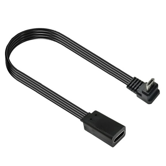 Tizuqe Flat USB C Female To Microed USB Male Adapter Cable 10W Charging 480Mbps Data Transfer 10cm 20cm Option Flexible