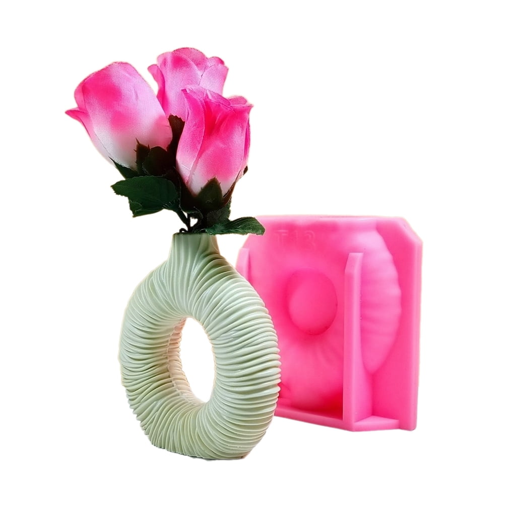Tizuqe Flowerpot Silicone Mold Concrete Vase Molds Simple Circles ...