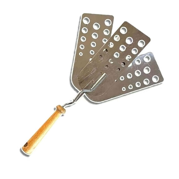 Tizuqe Foldable 3 BBQ Grill Spatule Kitchen Tool Wood Handle For Camping Parties