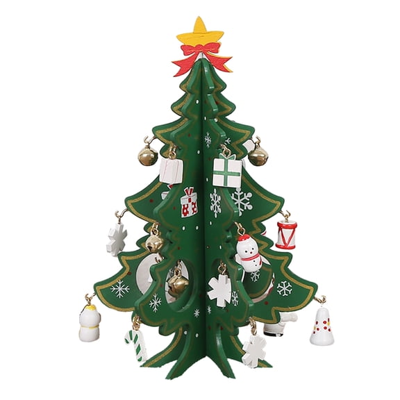 Tizuqe Friendly Wood Christmas Tree Figurine Add Charm Office Decor Home Decor