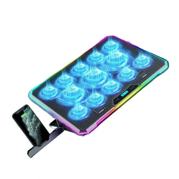 Tizuqe Gaming Laptop Coolers With LED Lighting 13 Fan for 14-21Inch Adjustable Laptops Stands Phone Slot for Students Designers