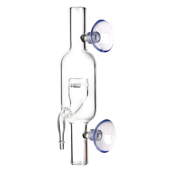 Tizuqe Glass CO2 Diffuser with Suctions Cups Clear Inline Atomizer for Planted for Tank
