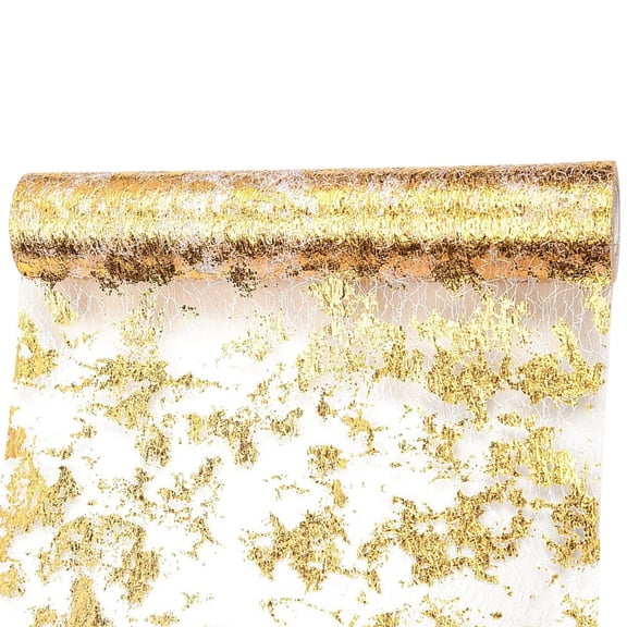 Tizuqe Gold Table Runner Tablecloth 28CM×10M, Perfect for Parties and Weddings