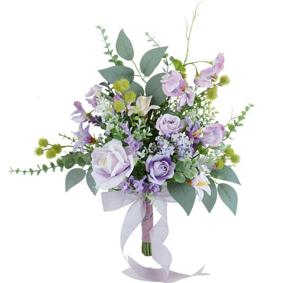 Tizuqe Hand Tied Flowers Chic Artificial Floral Holding Blooms for Weddings and Parties