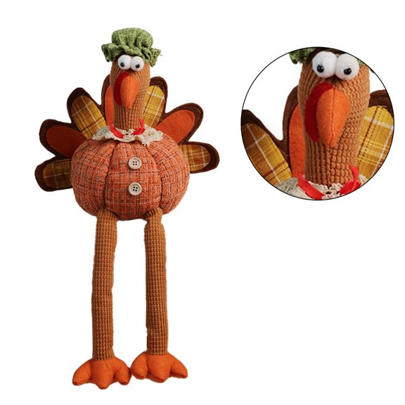Tizuqe Harvest Festival Poseable Turkey Figure Gathering Party Window Display