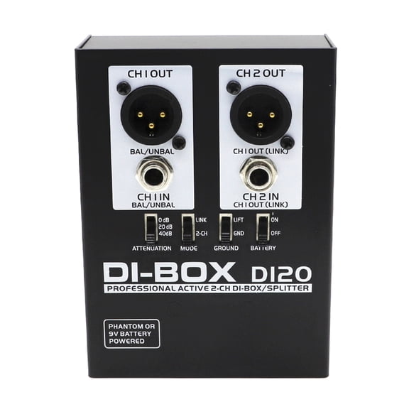 Tizuqe High Performances 2 Channel Active DI BOX with Link Output and Attenuator