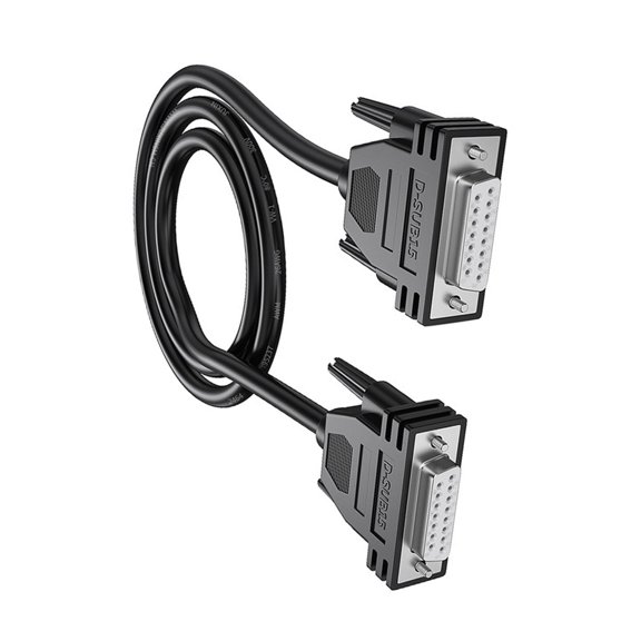 Tizuqe Highly speed DB15 Serial Cable DB15 Female to Male Wire Double Shielding Technology for Reliable Data Transmission 150cm