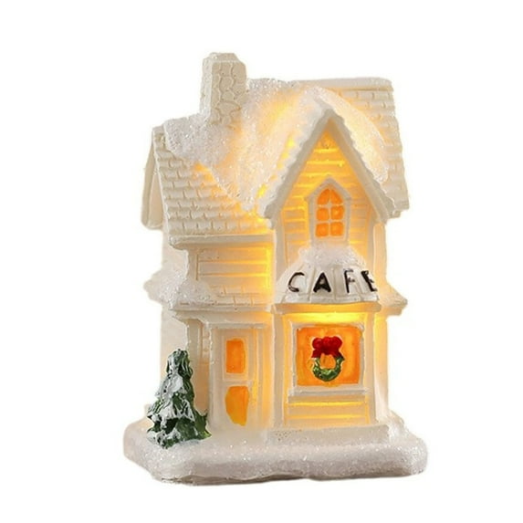 Tizuqe Ight Up Christmas Village Houses Resin Figurine Christmas Town Scene Display