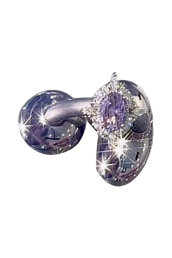 Interchangeable Open Ear Clip With Sparkling Butterfly Design DIY Decorative Headphone Customizable Snap On Rhinestones Ear Jewelry For Open Headphone Removable Embellishment