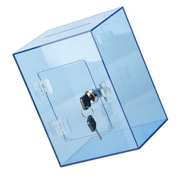 Tizuqe Key Lock Acrylic Cash Storage Jar Clear Cube Designs For Adults Kids Money Box