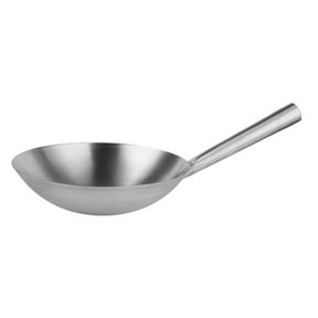 Tizuqe Kitchen Cooking Pot Stainless Steel Skillet Cooker Universal Wok Restaurant Chef Frying Wok Pan Stainless Steel Material