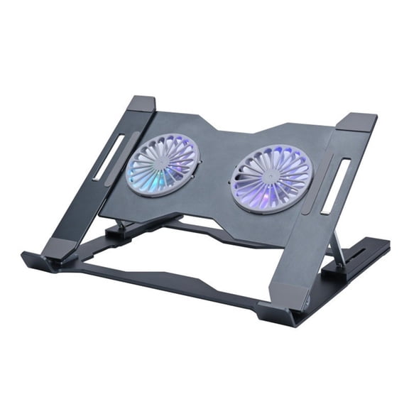 Tizuqe Laptop Cooling Pad With 8 Levels Height Adjustment, Aluminum Ventilated Stand With LED Ambiances