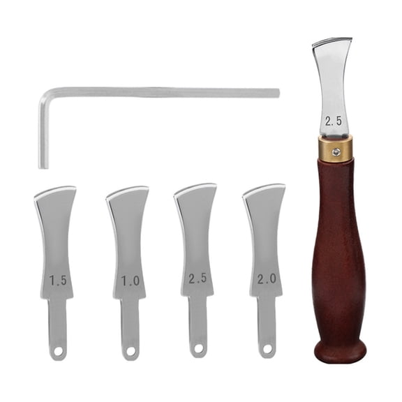 Tizuqe Professional Creasing Tool, 1.0-2.5mm, Edging Device Flat Slot Edging Line Device for Leather Edging Creaser Tool 1.0-2.5mm, Crimping Tool for Craft