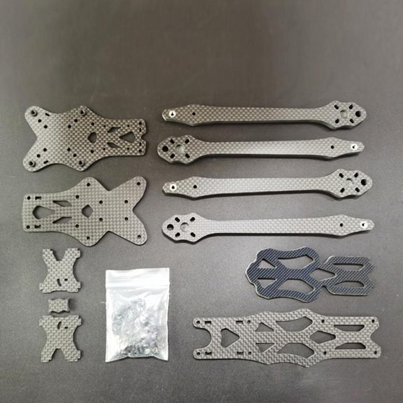 Tizuqe Lightweight 7" Carbon Fiber Frame Set Quick Release Quadcopter Frame 5.5mm Arm