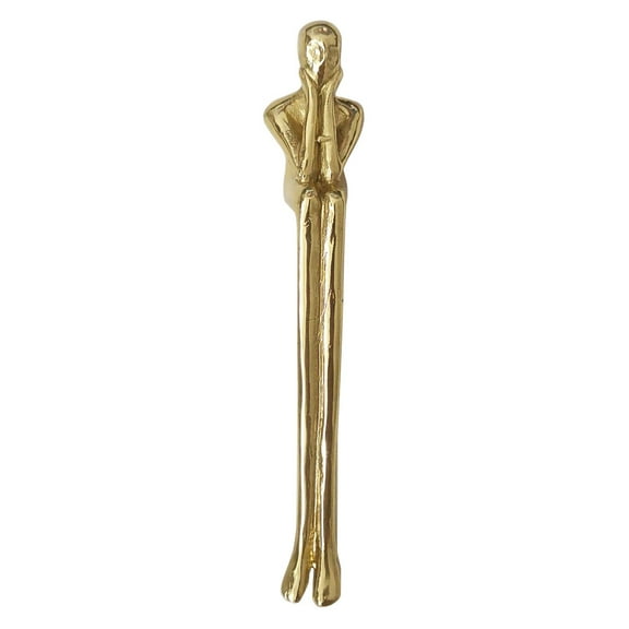 Tizuqe Creative Little Golden Man Cabinet Handles Brass Satin Solid Tube Metal Drawer Pulls for Kitchen Furniture Hardware