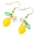 thumbnail image 1 of Tizuqe Lively Lemon Resin Earrings Accessory Fashionable Citrus Dangle Earrings Eye Catching Ear Pendant Ear Hooks for Women, 1 of 11