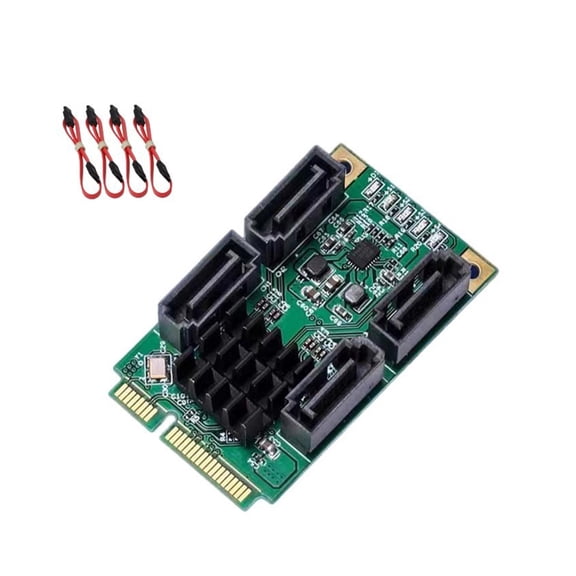 Tizuqe Marvells 6Gb/s Four Channel SATAs Adapters Card For Mini PCIe Slots No Raids Mode