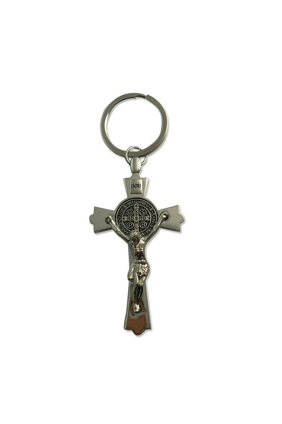 Metal Cross Keychain Jesus Key Rings Religious Car Key Holder for Baptism Prayer Christian Car Keyring Jewelry Accessory