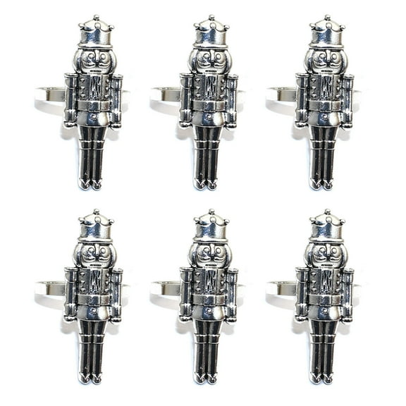 Tizuqe Metal Napkin Rings Christmas Nutcrackers Napkin Holder Wedding Table Decoration