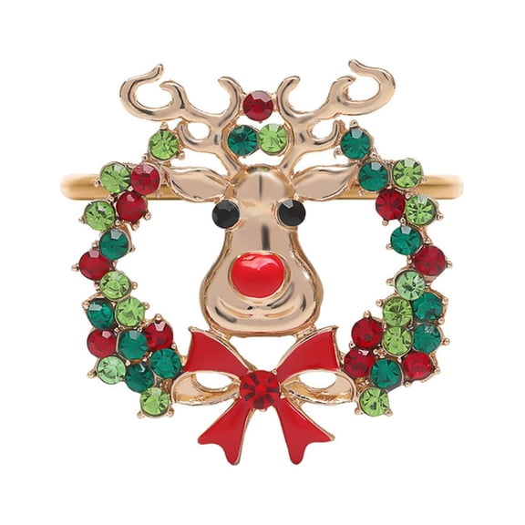 Tizuqe Metal Napkin Rings Wreath Christmas Trees Napkin Holder Snowflake Napkin Buckle