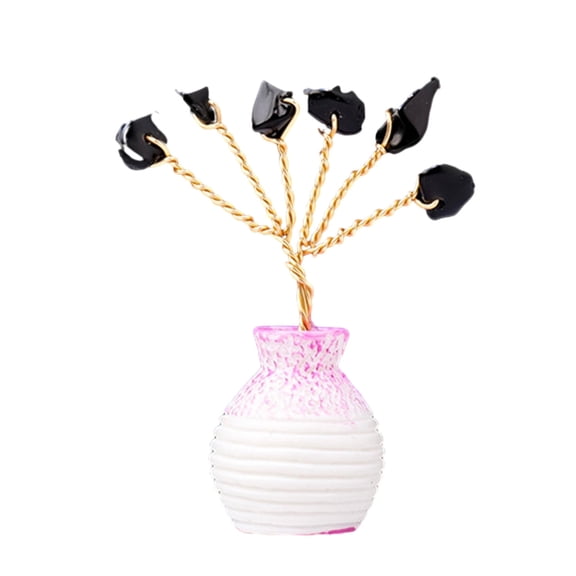 Tizuqe Mini Crystal Money Tree Copper Wire Wrapped Agates Slices Base Chakras Gemstones FengShui Tree For Home Decor