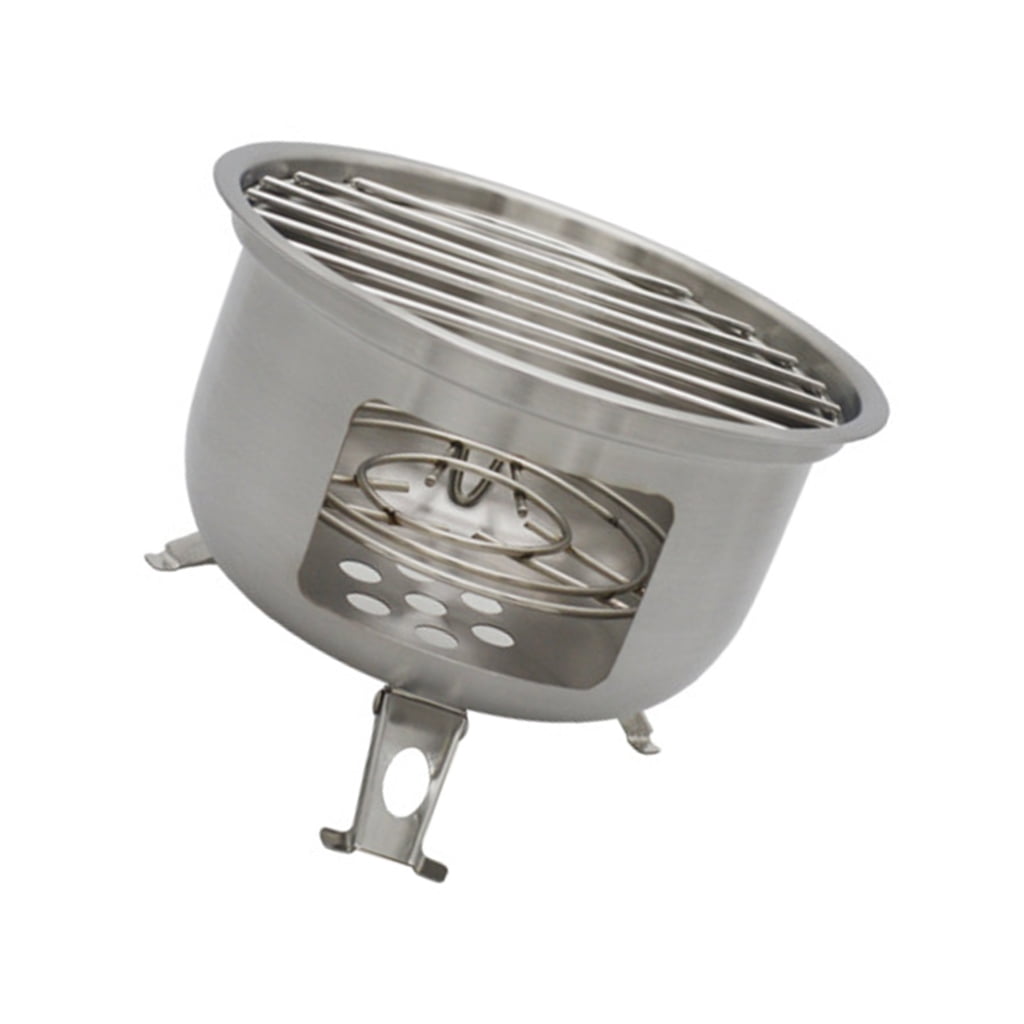 Tizuqe Mini Wood Burning Stove for Stewing and Roasting Stainless Steel Charcoal Grill
