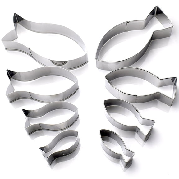 Tizuqe Multi Use 8PCS Fish Molded Cookie Cutters Durable Baking Molds For Sugar Crafting And Kids Cooking Projects