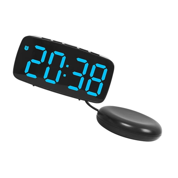 Tizuqe Multifunctional LED Mirror Alarm Clock Features Bedside Vibrator Temperature Monitoring Customizable Brightness