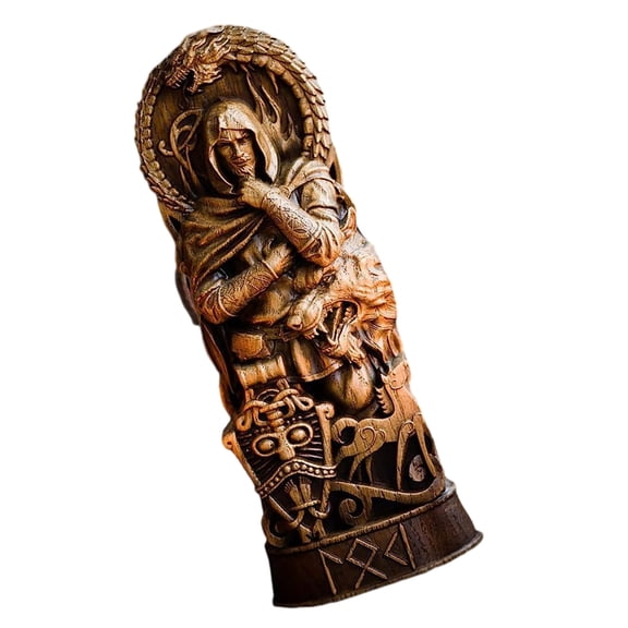 Tizuqe Norses God Statue Norses Odin Loki Freyja Thors Statue for Home Office Decors