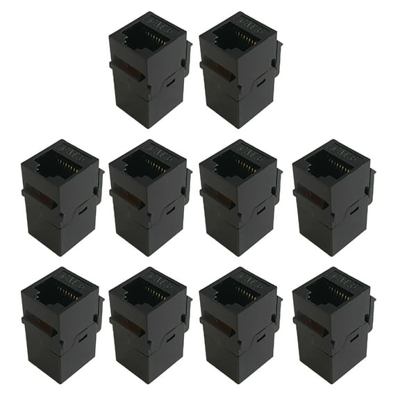 Tizuqe PACK OF 10 CAT6 CAT5E RJ45 Inline Coupler Type Keystone RJ45 Connectors Straight