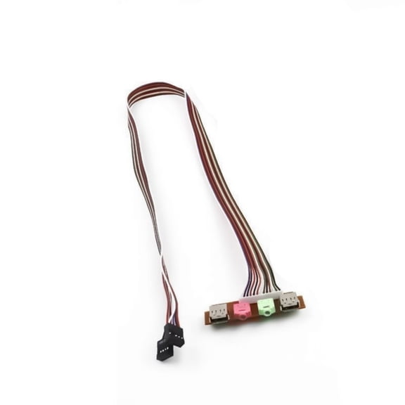 Tizuqe PC Computer Cable Connectors Case Front Panel USB 3.5mm Front USB2.0 Plug Guard Extend Microphones Earphone Cable