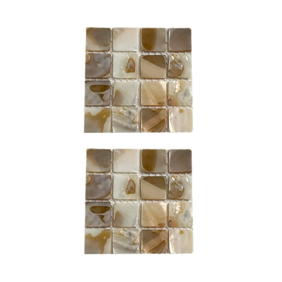 Tizuqe Pack of 2 Heat Insulation Square Shell Coasters Easy to Clean Nonslip Cup Mat for Dining Table Desktop Decoration