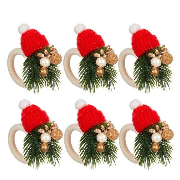 Tizuqe Pack of 6 Decorative Napkin Rings Serviette Buckles Dinner Table Decorations