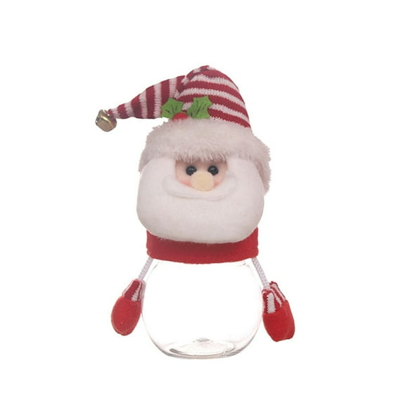 Tizuqe Plastic Candy Jar Sweet Candy Container with Lid Snowman Santa Deer Stuffed Doll