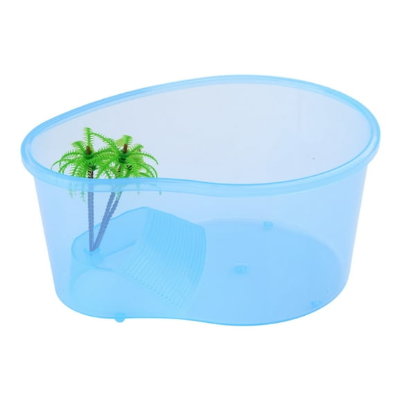 Tizuqe Plastics Reptile Terrarium Small Turtles Tanks Aquarium Basking Island with Ramp