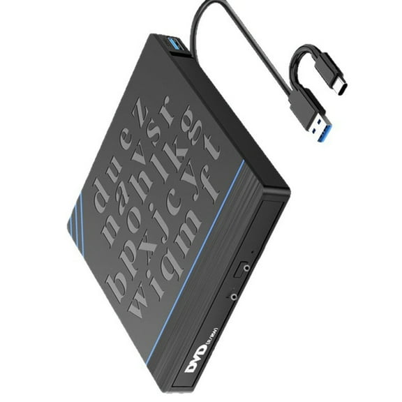 Tizuqe Plugs and Play External DVDs Drive USB Type C Interfaces 7 in 1 USB Hubs for Cds VCD DVDs Burning and File Transfer