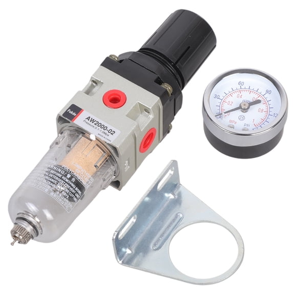 Tizuqe Pneumatic 1/4 BSPT Air Filter Regulator Combo Aluminum 14cm for Compressor Tool