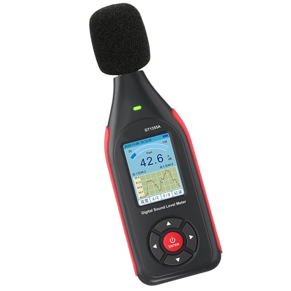 Tizuqe Portable Digital Sound Level Meter Noise Logger 43000 Data Records Rechargeable with Realtime Measurement and USB Export